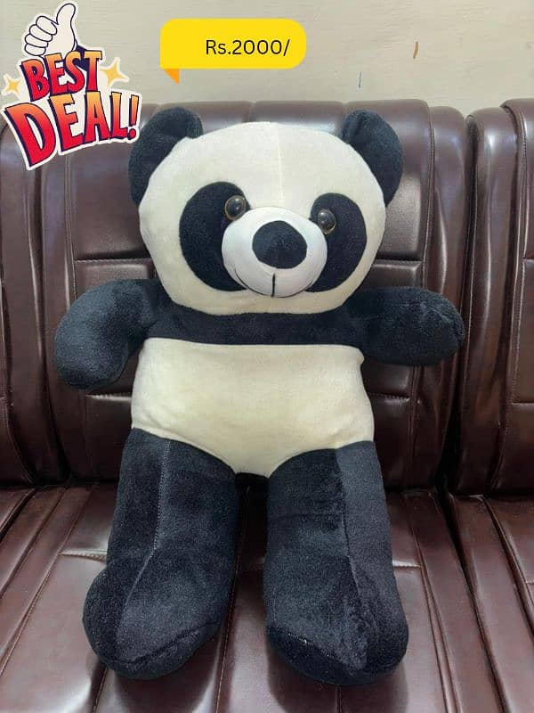 Azan Soft Plush Stuffed Teddy Bear Toy For Kids & Gifts Black 2 feet 0