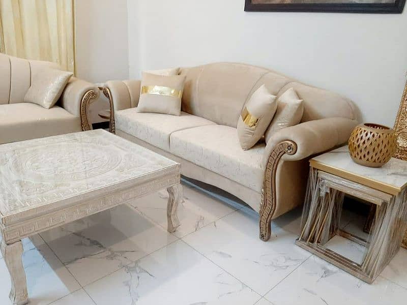 Sofa 6 seaters  (3+2+1) in Multyfoam and premium luxury Poshish 4