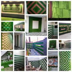 Gypsum ceiling-3D WallPaper-Ceiling-Wpc wallpanel-Artificial grass