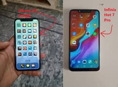 ik hi ad me 2 phones - Infinix Hot 7 pro & iPhone XS 256GB