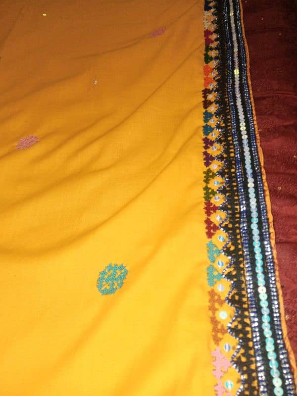 full hand work sindhi shawl duppata fabric 2