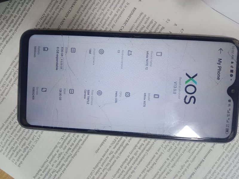 Infinix not 12 condition okay all work okay 0