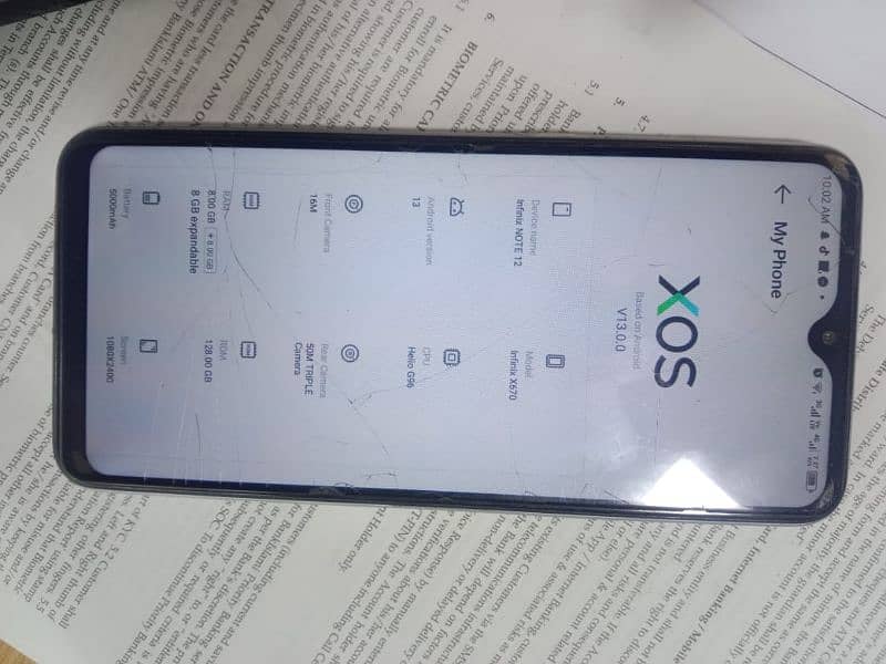 Infinix not 12 condition okay all work okay 1