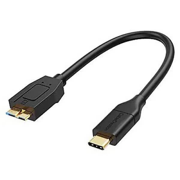 CableCreation USB 3.1 Type C to 3.0 Micro B Cable 1ft Black 3