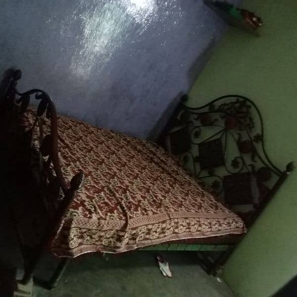 iron bed with mattress 0