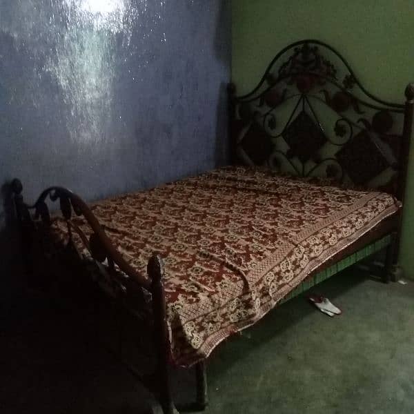 iron bed with mattress 1