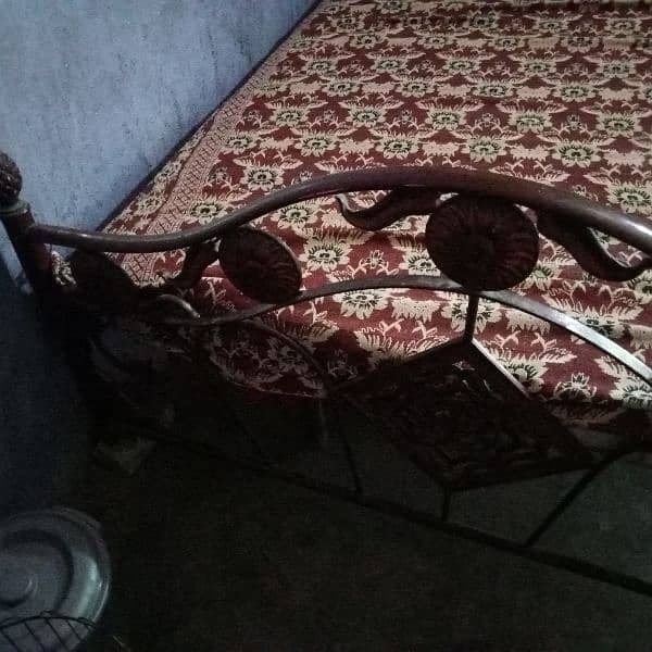 iron bed with mattress 2