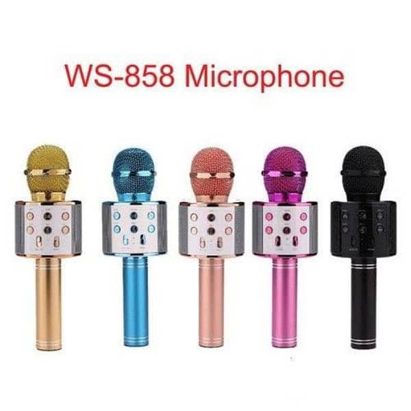 WS 858 Portable Rechargeable Wireless Bluetooth Mic speaker 1