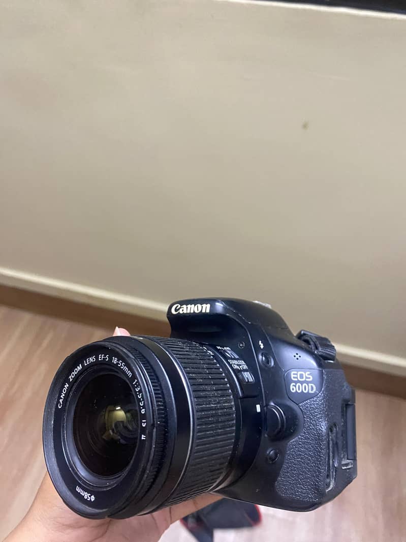 Canon 600d with 18/55 and 50mm lens. 1