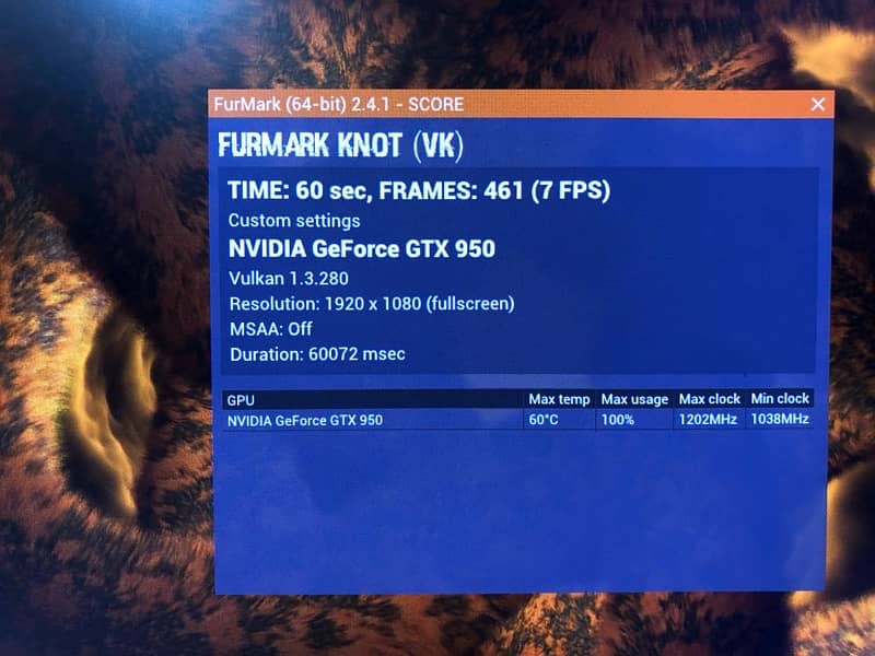 GTX 950 2 GB max temp 60 3