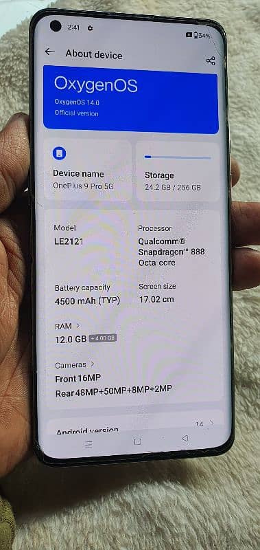 one plus 9ro 5G 12gb 256 gb 3