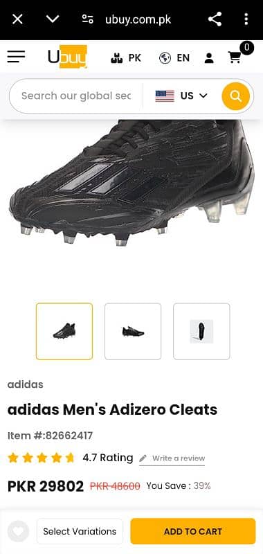 Adidas Adizero Sports Cleats - Sleek Black Edition 4