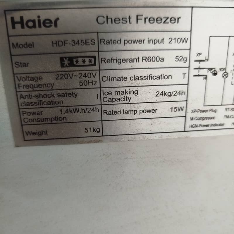 Haier HDF-345SD Single Door Chest Deep Freezer 0