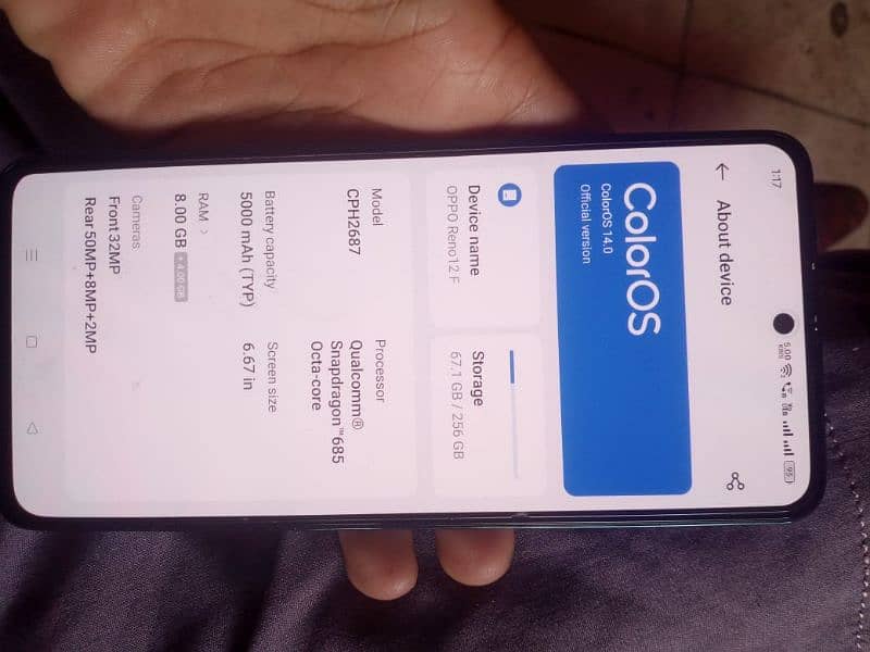 oppo Reno f12 8+8/256 with box and charge 9 months warranty condition 2