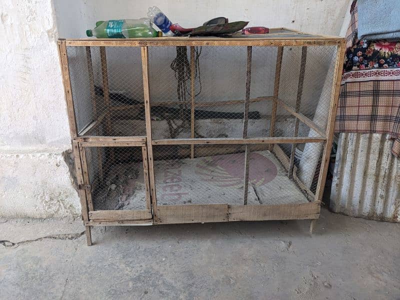 Wooden good size cage for sale 0