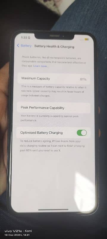 I phone xs max 64gb non pta JV 81% hlth 2