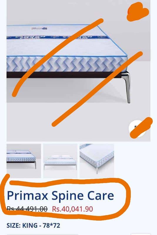 King Size bed with special Matress for back pain 9