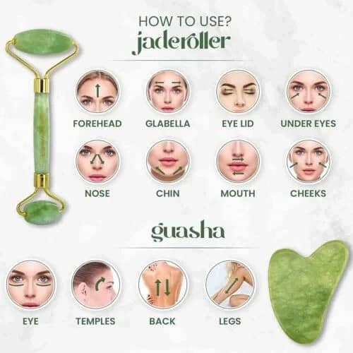 Jade Roller & Gua Sha Set For Facial 6