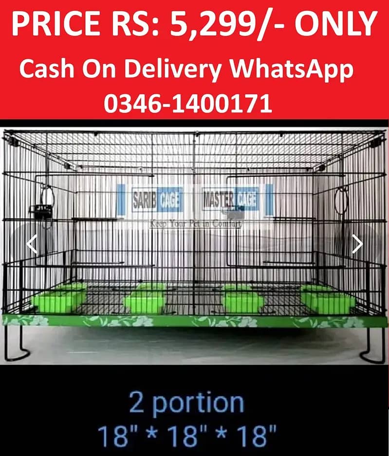 Bird Cage Pinjra Parrot Bajri Australian Tota Pahari Raw Green Cat Dog 10