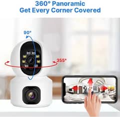 Dual Lens Indoor PTZ 2mp V380 wireless wifi CCTV Camera cam