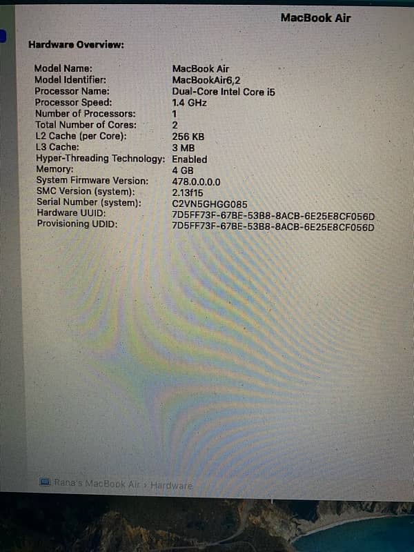 MacBook Air 13” Early 2014 2