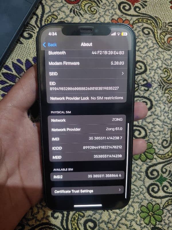 Iphone 12 128gb FU not pta  Sim working 3