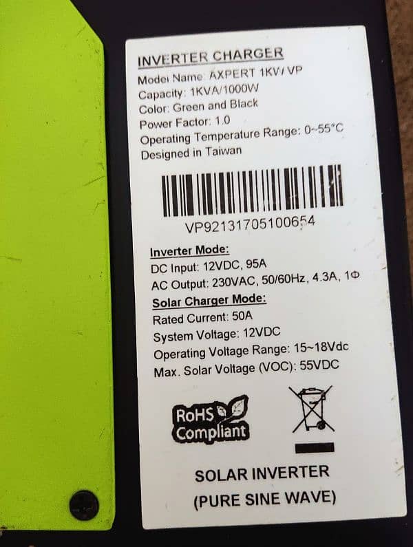 inverex soler inverter 1000wat 12vlot no ripre no fault 4