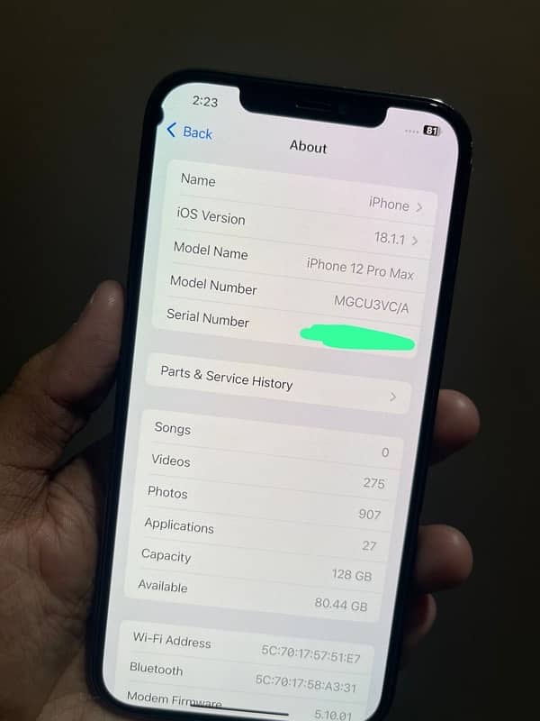 Iphone 12 pro max 128gb f. u 3