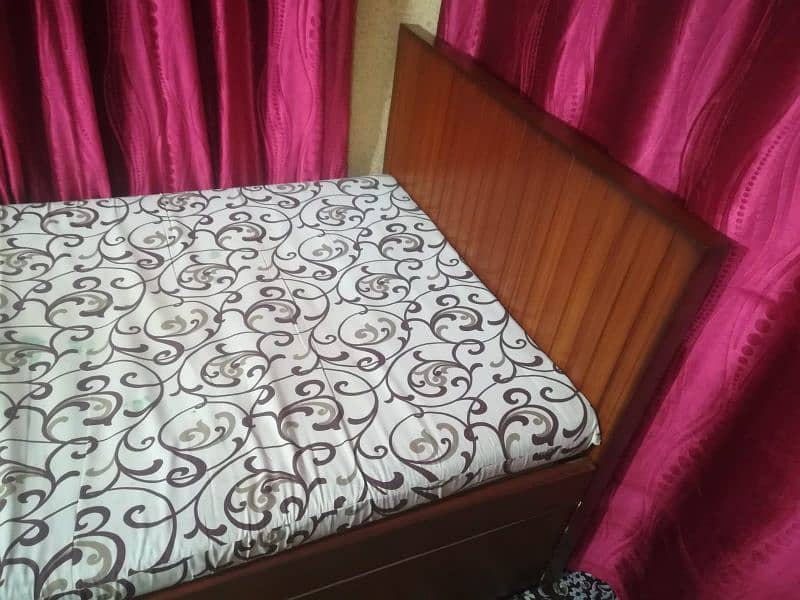 wooden double bed with storage box for 35000 only 1