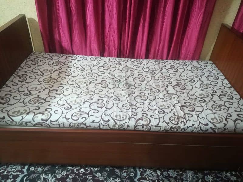 wooden double bed with storage box for 35000 only 2