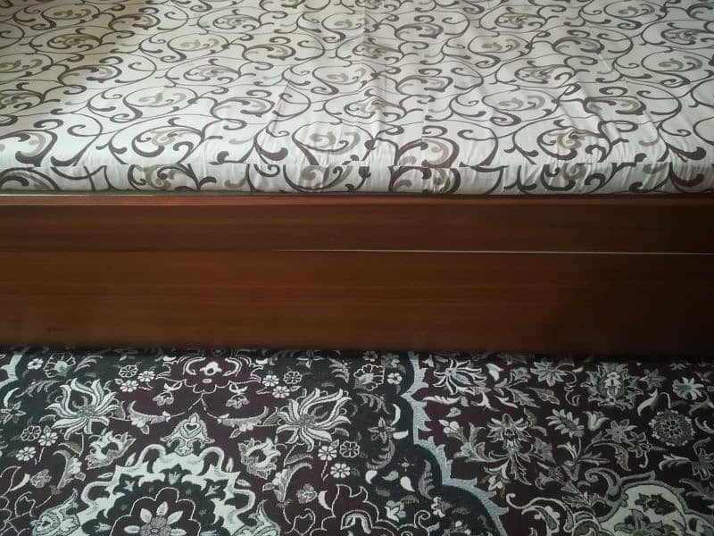 wooden double bed with storage box for 35000 only 3