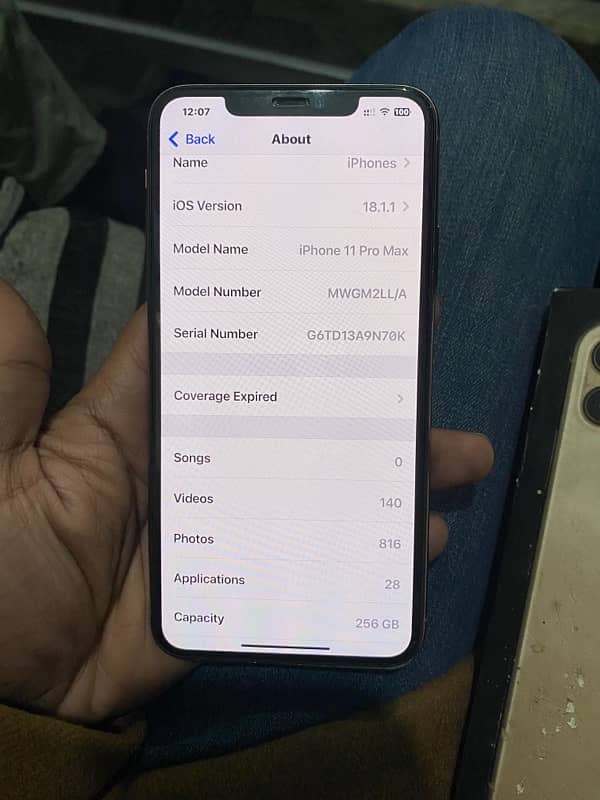 Iphone 11 pro max official pta approved 256 gb with box 10