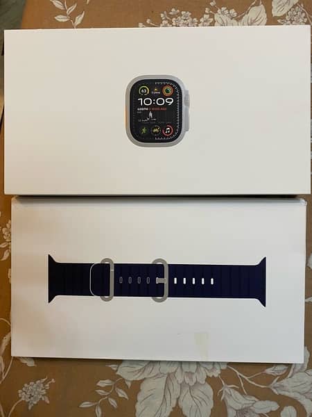 Apple watch ultra 2 49mm natural ti navy ocean band 3