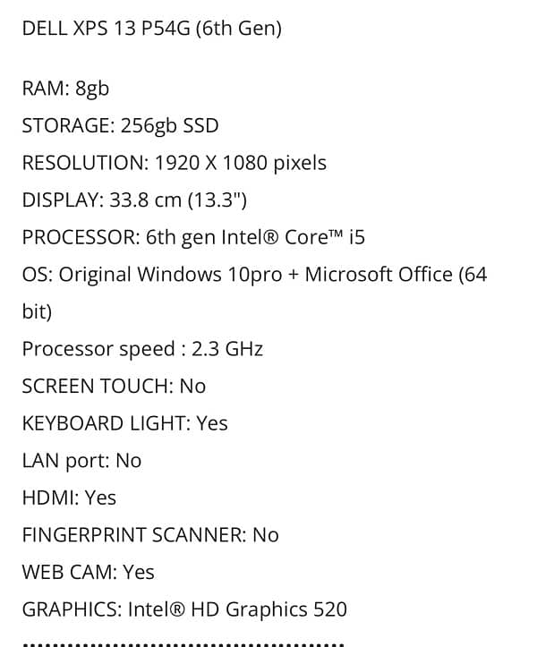 i5 6th generation xps 6