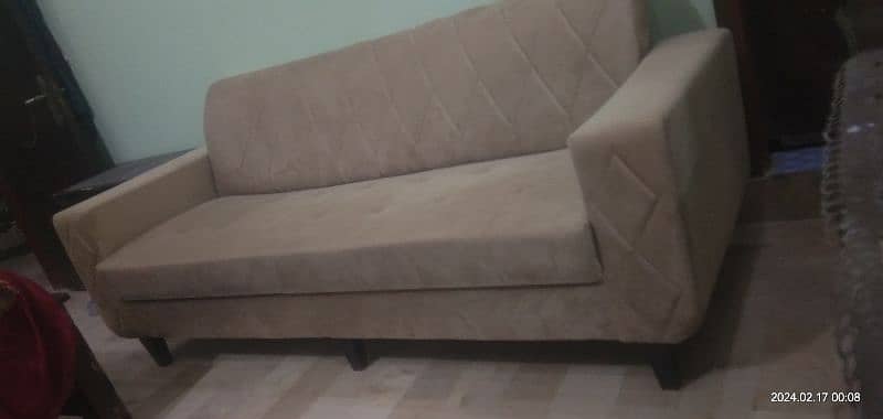 5 seater sofa set light camel colour 3+1+1 2