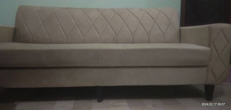 5 seater sofa set light camel colour 3+1+1 10