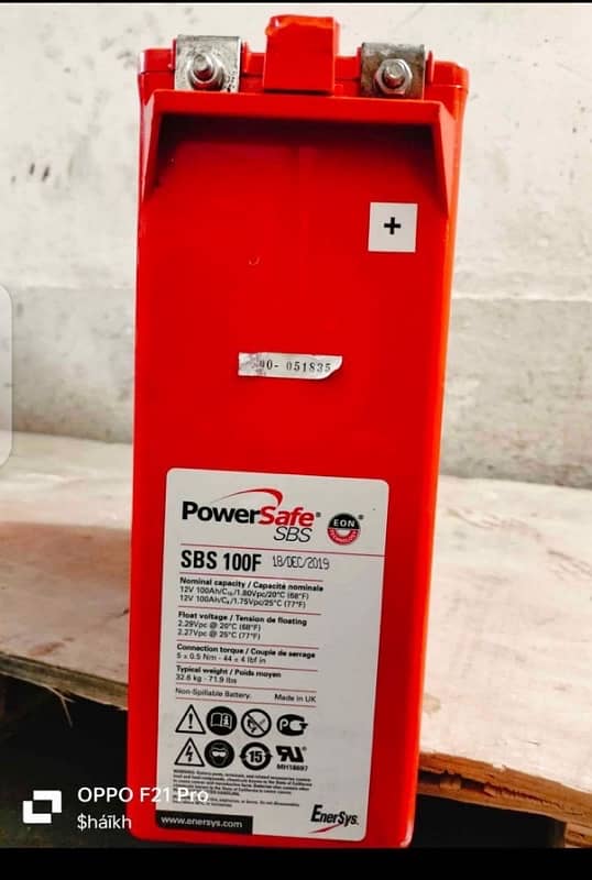 12 v 100 AH Dry Battery Power Safe SBS 2