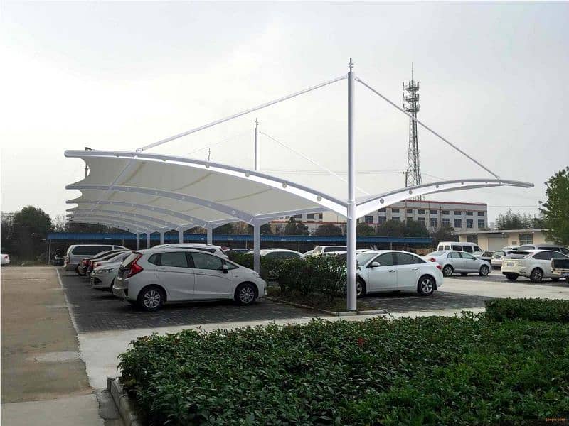 Cafe roofing - Canopy sheds - Wall mounted - Tensile car park 1