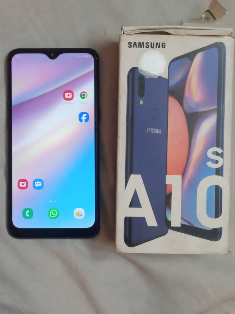 Samsung Mobile A10s with Box in Good Condition 0