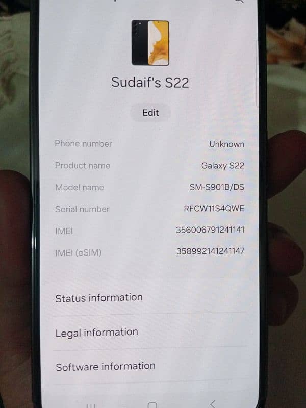 samsung s22 non pta 8/256 gb storage whatsapp num 0301 007 33 44 7