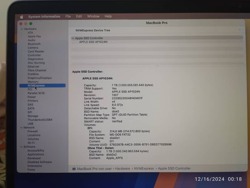 MacBook Pro 2019-16 Display-32/1TB SSD-50CC 7