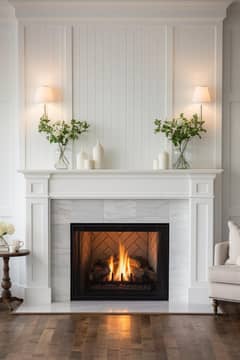 Marble fireplace - Electric fireplace - Fire decoration - Fire place