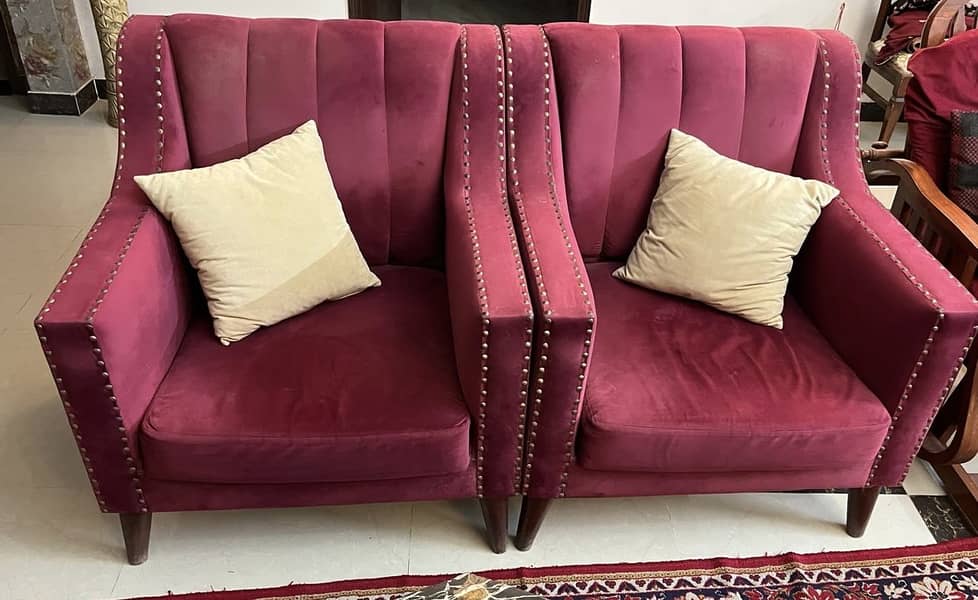 5 seater velvet sofa set for sale 2