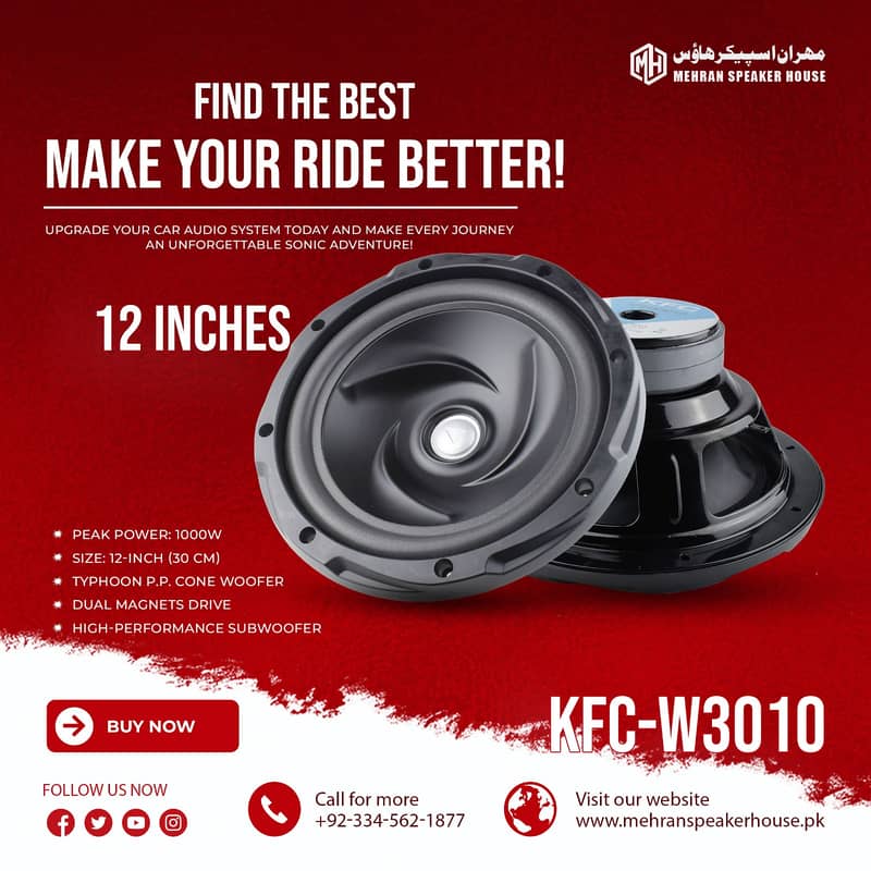 Car Rear Speakers Dashboard Speakers Side Speakers, Sub woofers 0