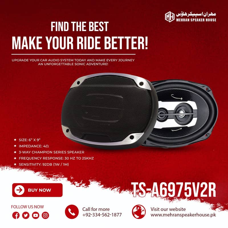 Car Rear Speakers Dashboard Speakers Side Speakers, Sub woofers 10