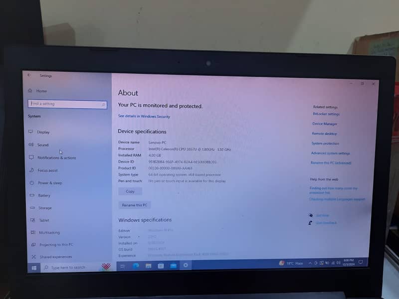 Lenovo Ideapad-330 15igm 4GB RAM 500GB Hard 3