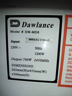 Dawlance microwave