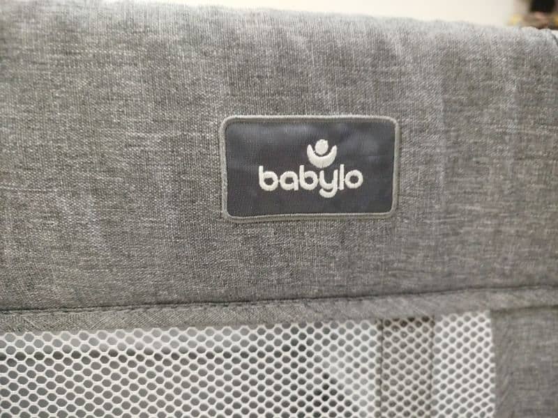 Babylo Deluxe Drop Side Co-Sleeper Bedside Travel Cot, Grey 1