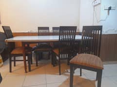 Dining Table with 6 Solid Chairs