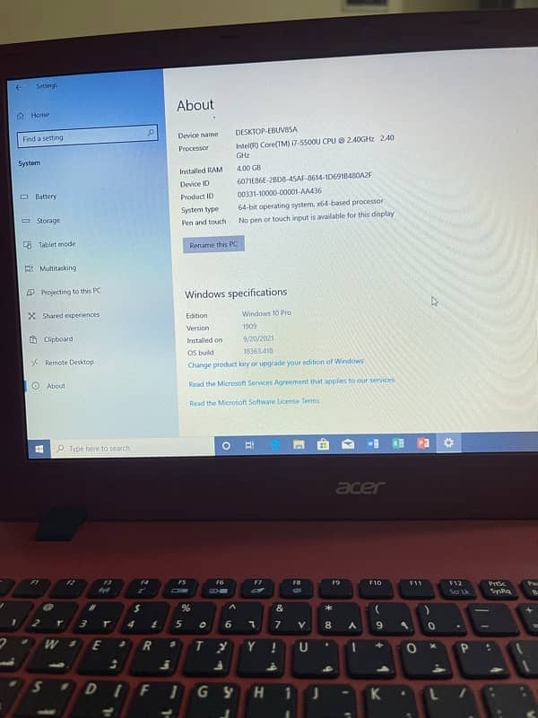 Acer aspire E 15 3